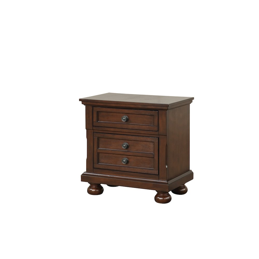Traditional Meade Nightstand, Dark Cherry