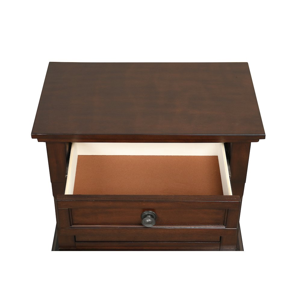 Traditional Meade Nightstand, Dark Cherry
