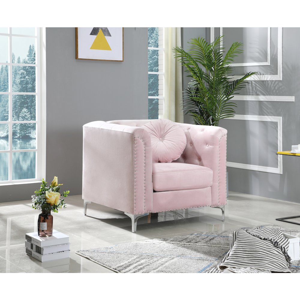 Glory Furniture Pompano Accent Chair in Pink Color