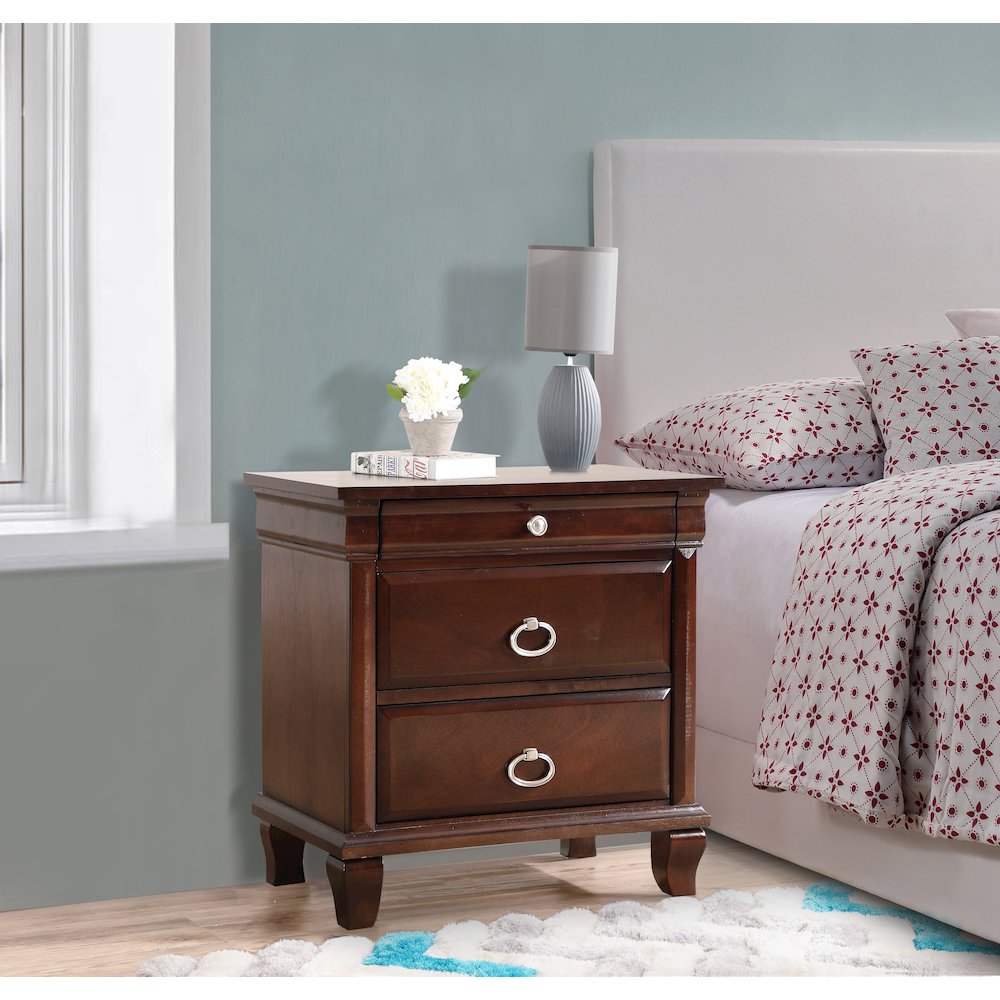 Glory Furniture Triton Night Stand in Cappuccino Color