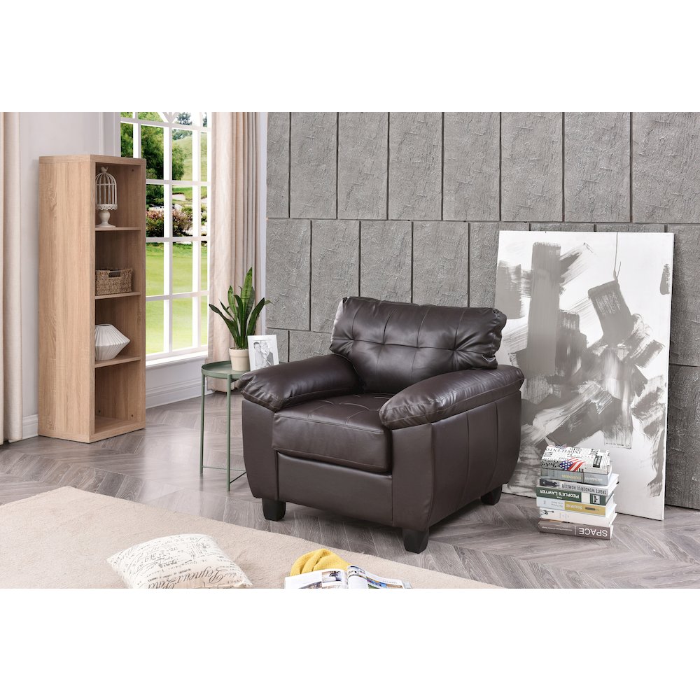 Glory Furniture Gallant Accent Chair in Cappuccino Color