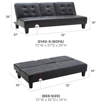 Glory Furniture Richie Sofa Bed in Black Color