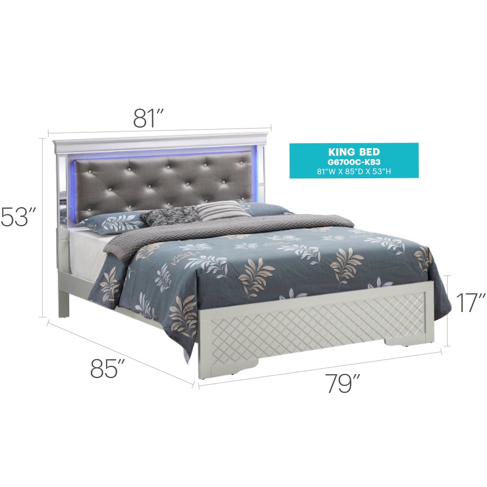 Glory Furniture Verona King Bed in Champagne Color