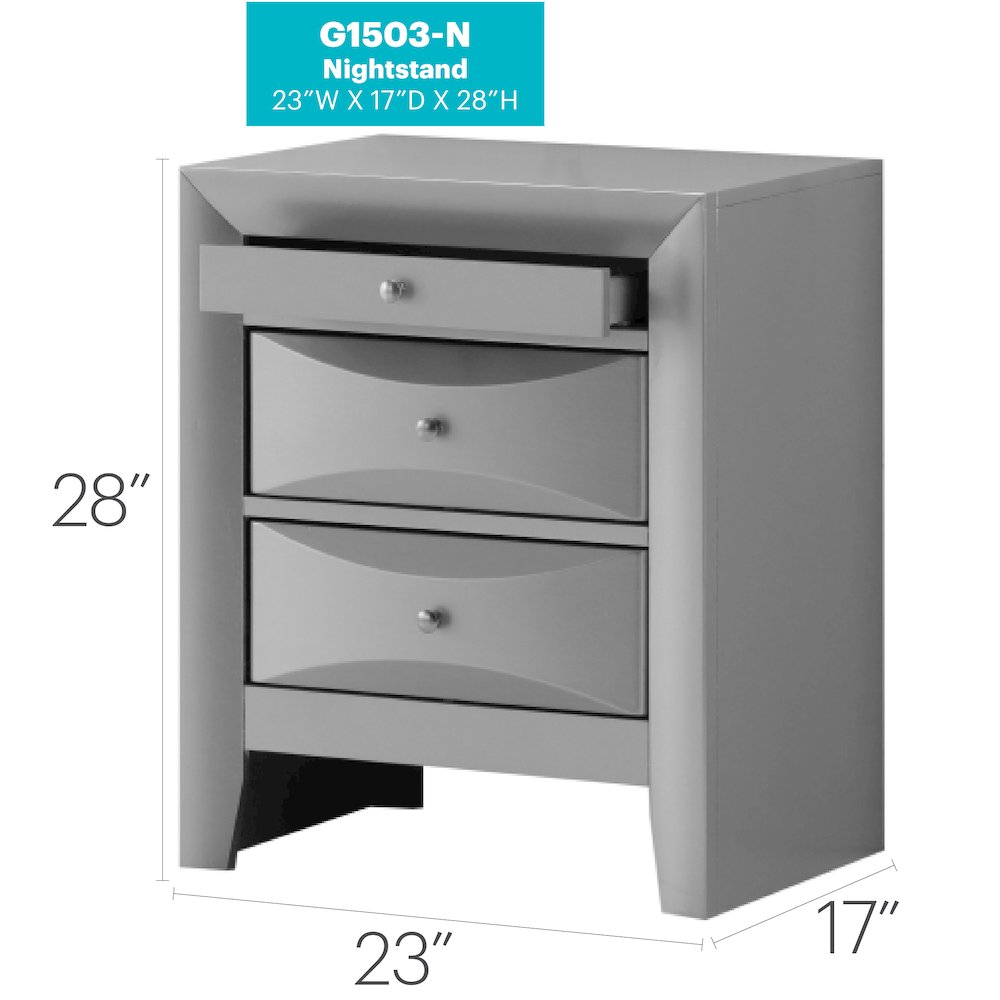 Glory Furniture Marilla Nightstand in Champagne Color