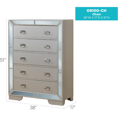 Glory Furniture Hollywood Hills Chest in Pearl Color