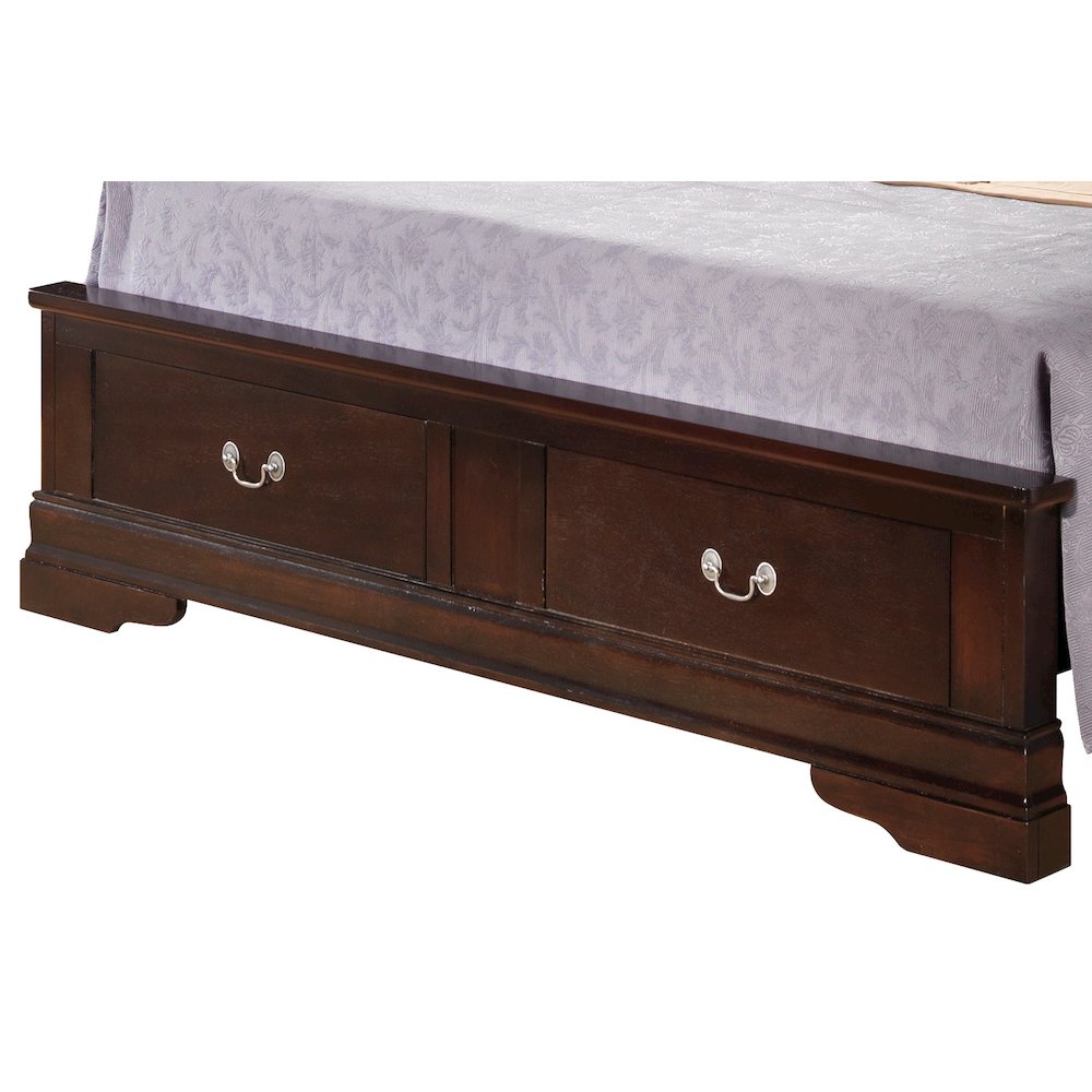 Glory Furniture Louis Phillipe King Storage Bed in Cappuccino Color