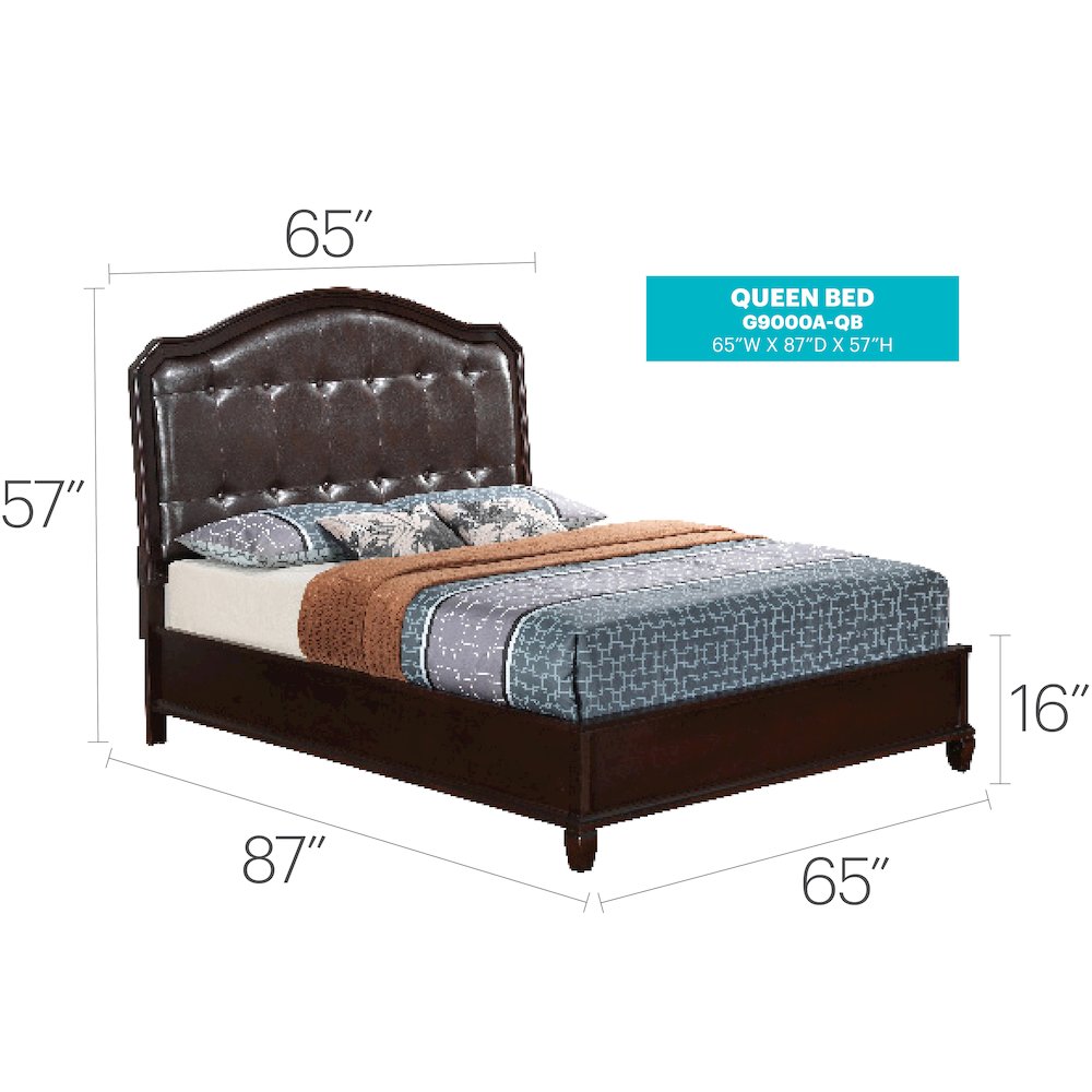 Glory Furniture Triton Queen Bed in Cappuccino Color