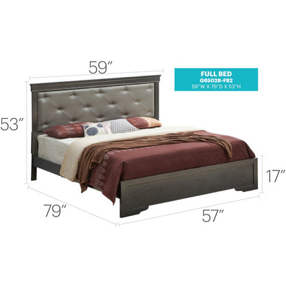 Glory Furniture Lorana Full Bed in Metalic Black Color