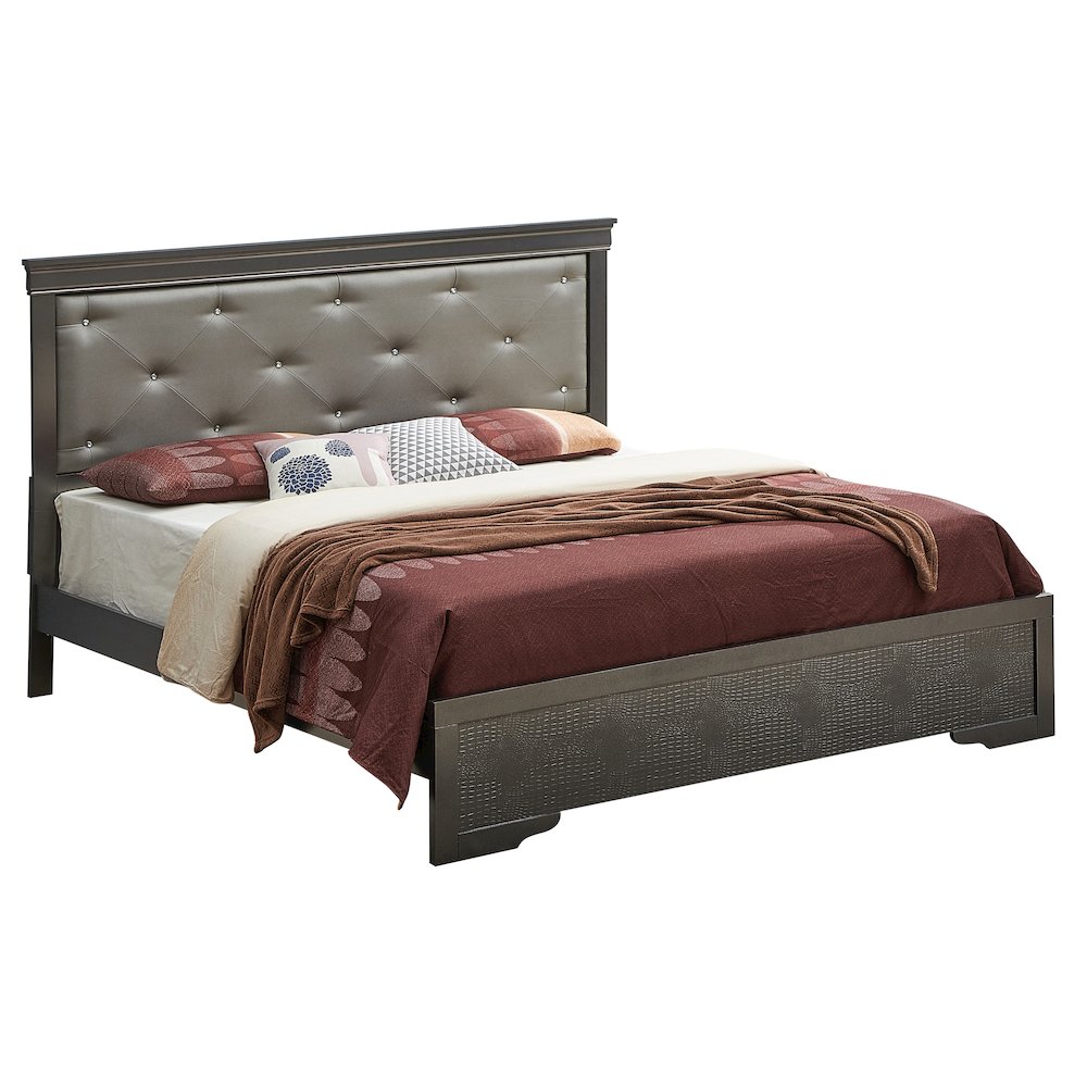 Glory Furniture Lorana Full Bed in Metalic Black Color