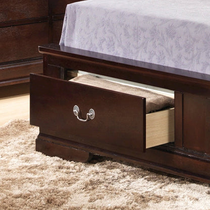 Glory Furniture Louis Phillipe King Storage Bed in Cappuccino Color
