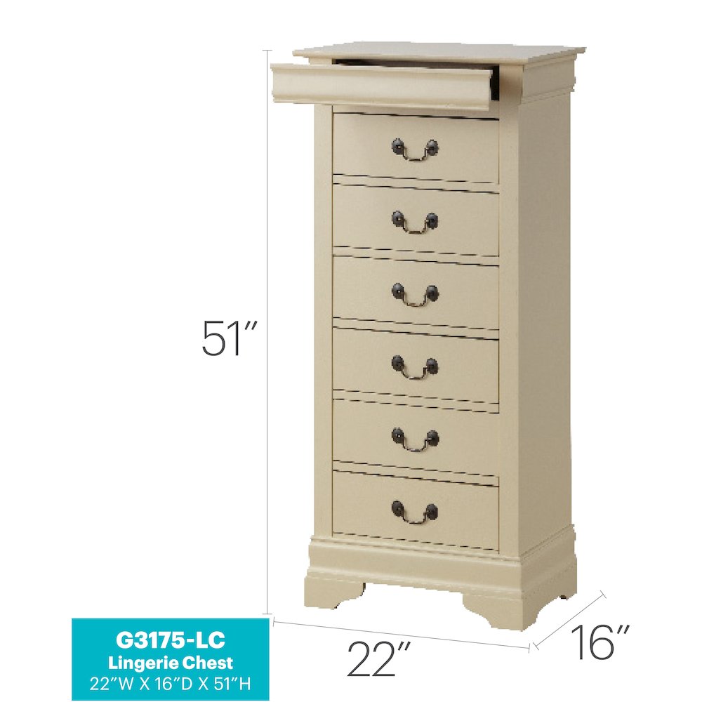 Glory Furniture Louis Phillipe   Lingerie Chest, Beige