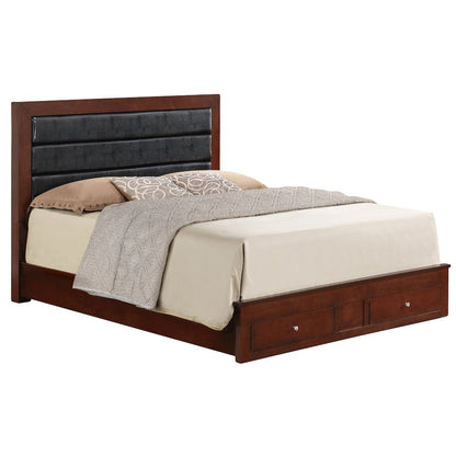 Glory Furniture Burlington King Storage Bed in Cherry Color