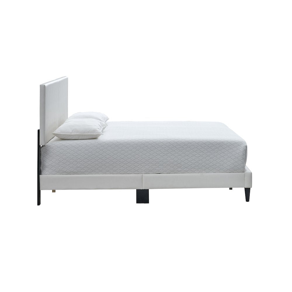Baron King Size Platform Bed, White