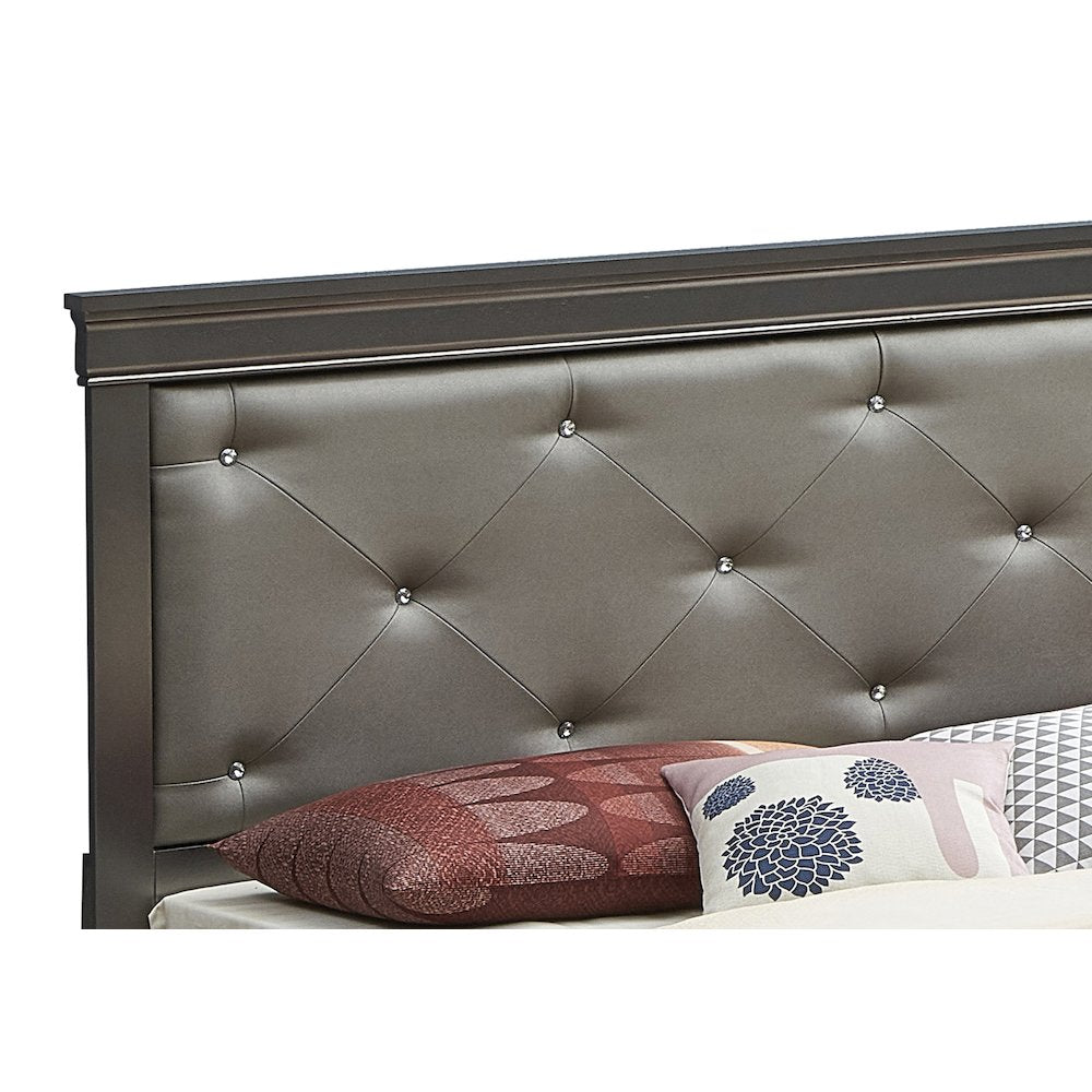 Glory Furniture Lorana Full Bed in Metalic Black Color