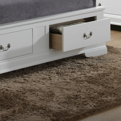 Glory Furniture Louis Phillipe Full Storage Bed in White Color