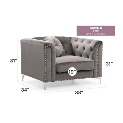Glory Furniture Pompano Accent Chair in Dark Gray Color