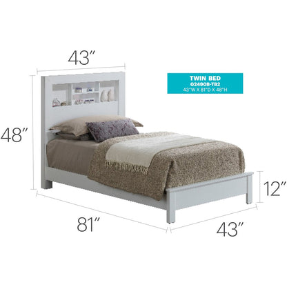 Glory Furniture Burlington Twin Bed in White Color