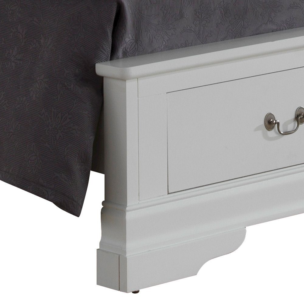 Glory Furniture Louis Phillipe Full Storage Bed in White Color