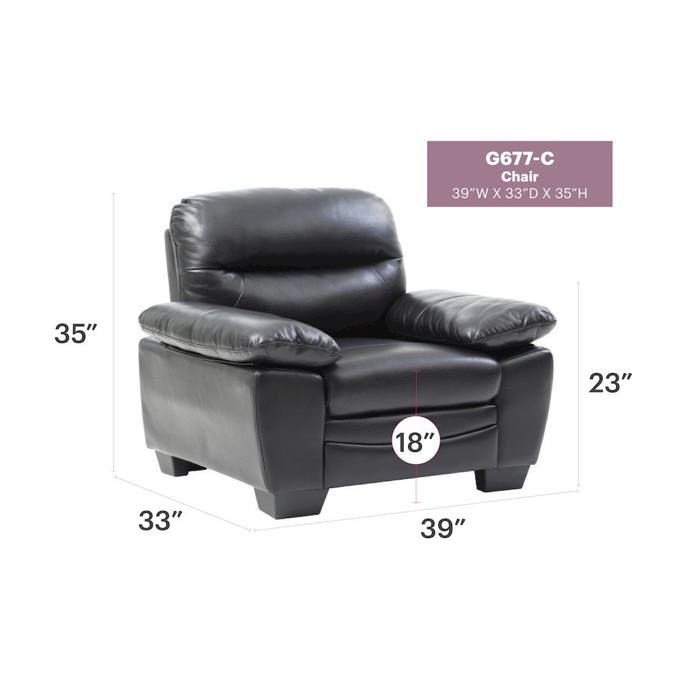 Glory Furniture Marta Accent Chair in Black Color