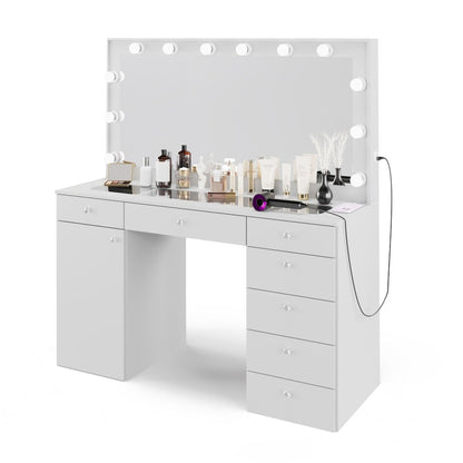 Kiana Vanity Makeup Desk (Crystal Knobs)
