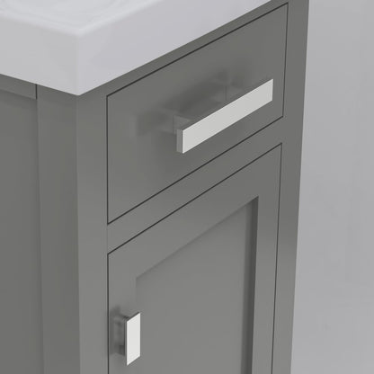 Mia 18 In. Integrated Ceramic Sink Top Vanity in Cashmere Grey