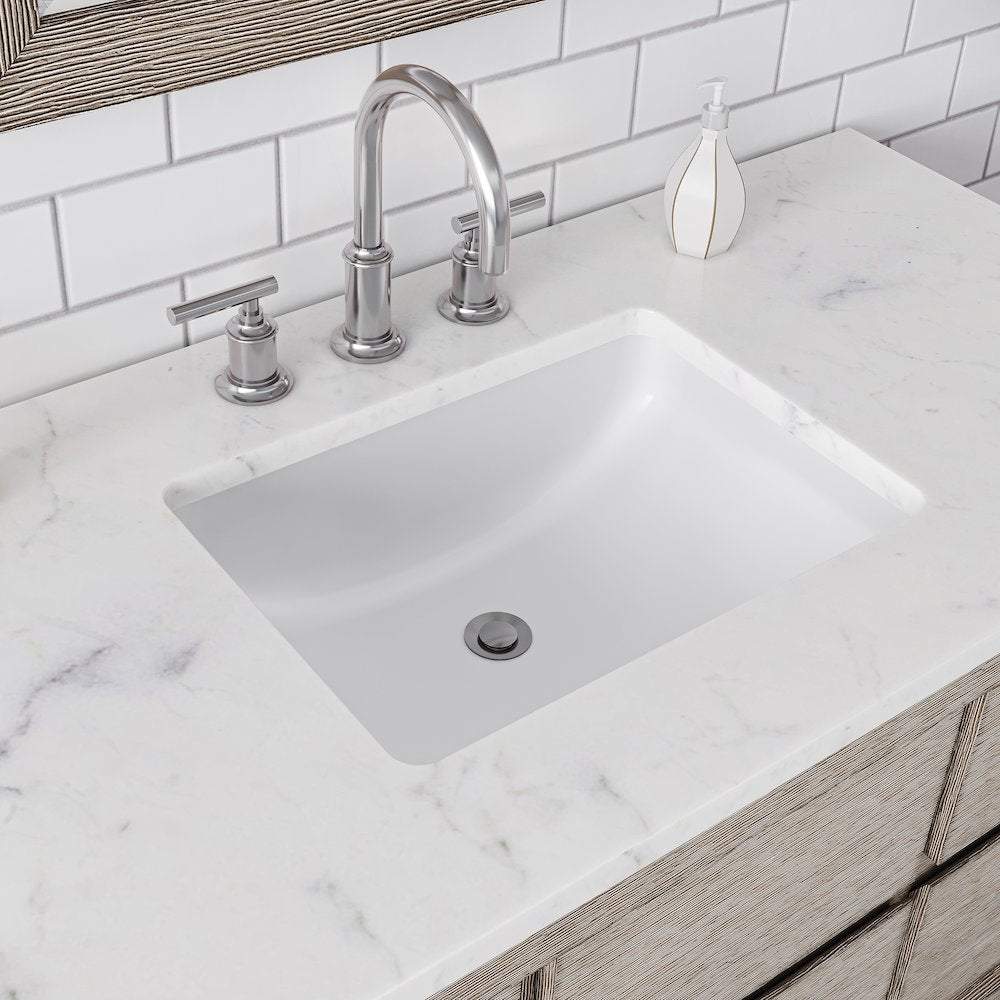Oakman 48 In. Single Sink Carrara White Marble Countertop Bath Vanity