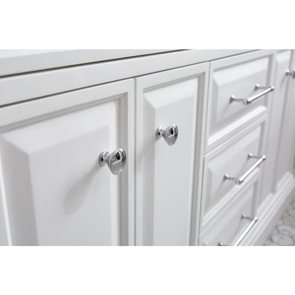 Palace 60 In. Double Sink Carrara Quartz Countertop Bath Vanity in Pure White