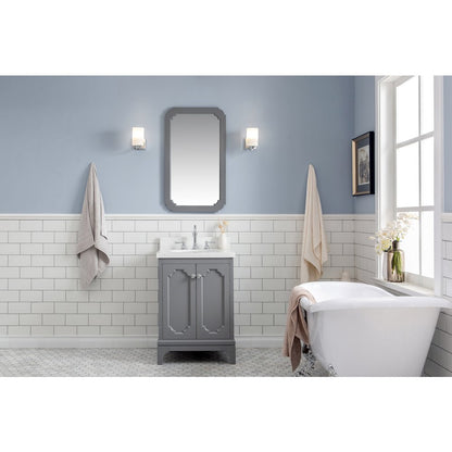 Queen 24 In. Single Sink Sink Carrara Quartz Countertop Bath Vanity