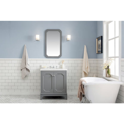 Queen 30 In. Single Sink Sink Carrara Quartz Countertop Bath Vanity