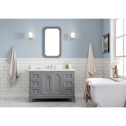 Queen 48 In. Single Sink Sink Carrara Quartz Countertop Bath Vanity
