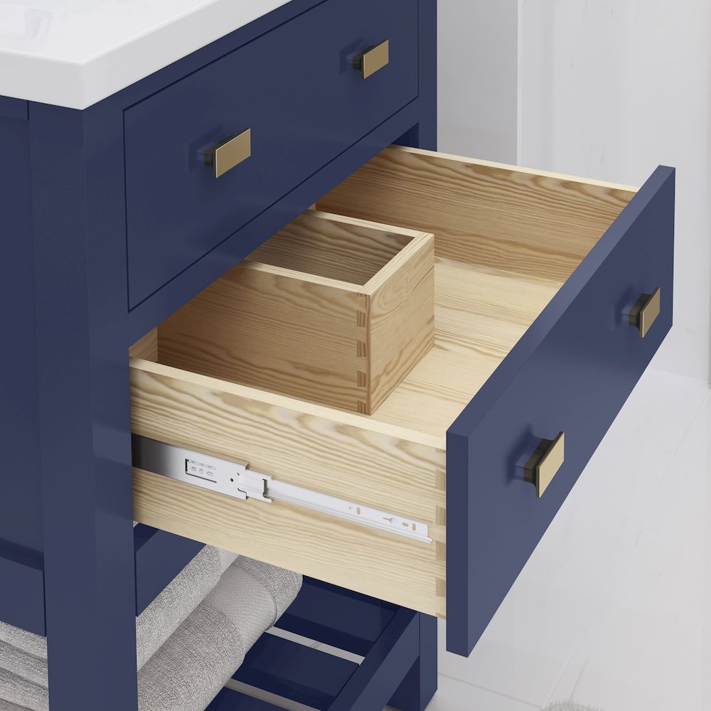 Viola 24 In. Integrated Ceramic Sink Top Vanity in Monarch Blue  Single Faucet