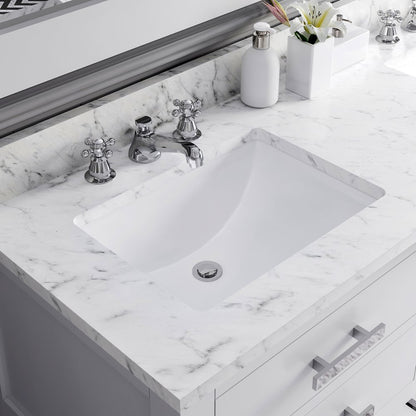 Madalyn 60 In. Double Sink Carrara White Marble Countertop Bath Vanity