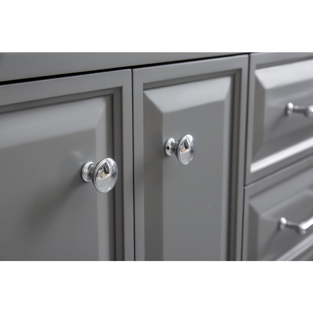 Palace 60 In. Double Sink Carrara Quartz Countertop Bath Vanity in Cashmere Grey