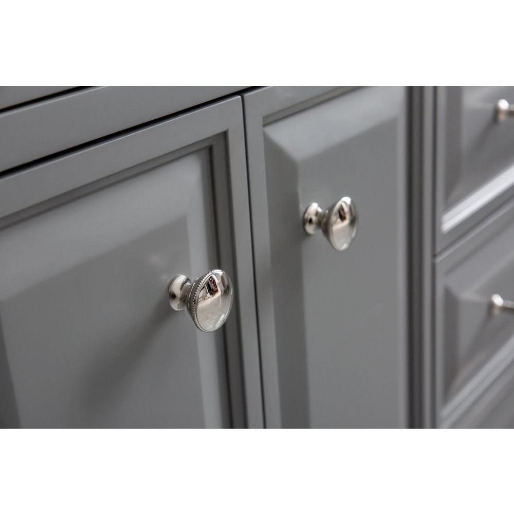 Palace 60 In. Double Sink Carrara Quartz Countertop Bath Vanity in Cashmere Grey