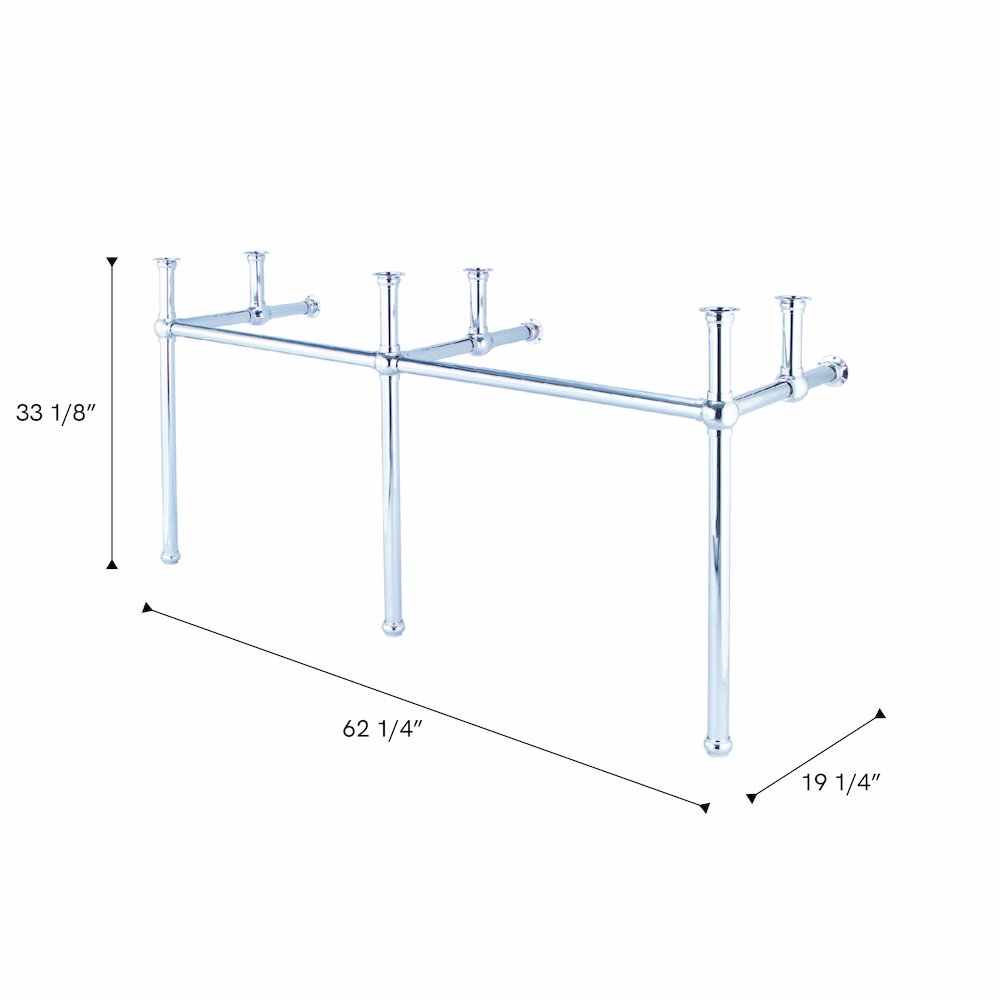 60 In. W. Double Wash Stand and P-Trap in Chrome Finish