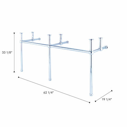60 In. W. Double Wash Stand and P-Trap in Chrome Finish
