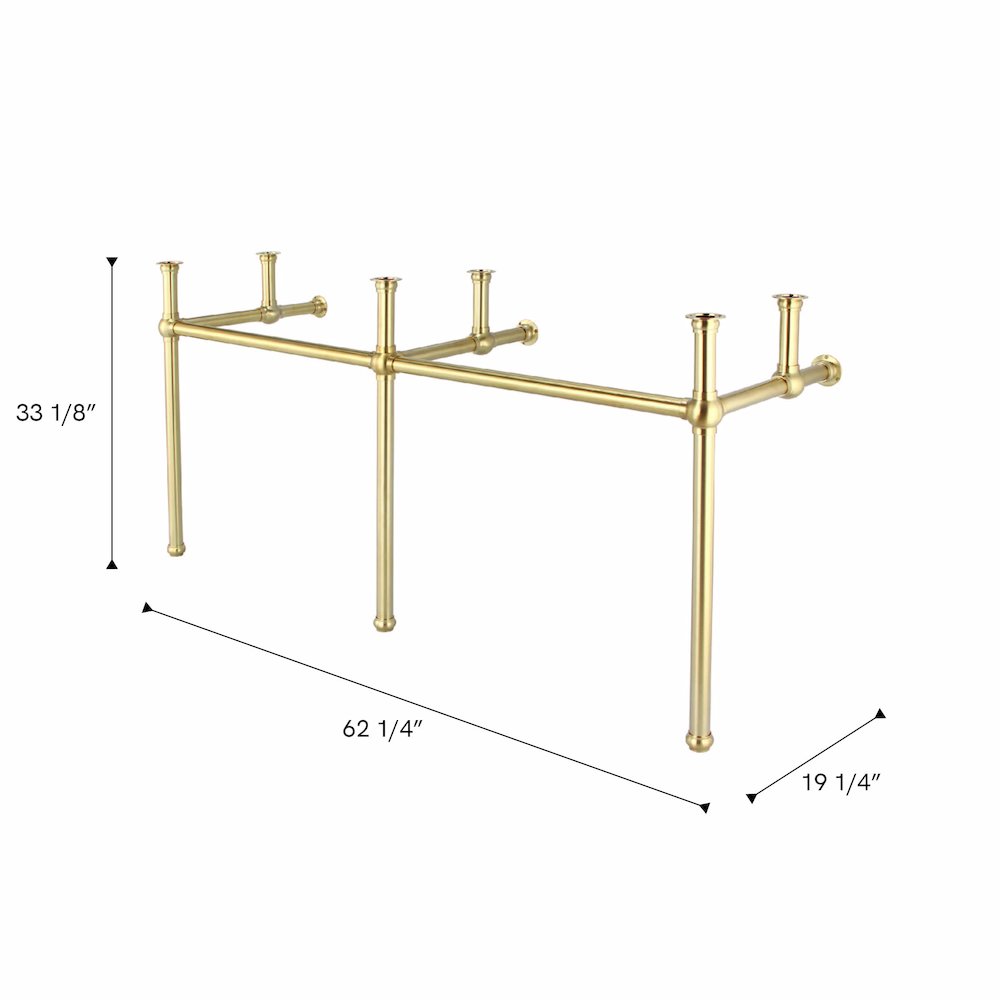 60 In. W. Double Wash Stand and P-Trap in Satin Gold Finish