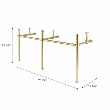 60 In. W. Double Wash Stand and P-Trap in Satin Gold Finish