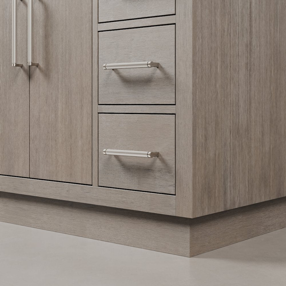 Hugo 48 In. Single Sink Carrara White Marble Countertop Bath Vanity in Grey Oak