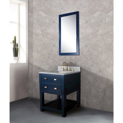 Madalyn 24 In. Single Sink Carrara White Marble Countertop Bath Vanity