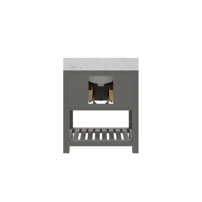 Madalyn 30 In. Single Sink Carrara White Marble Countertop Bath Vanity