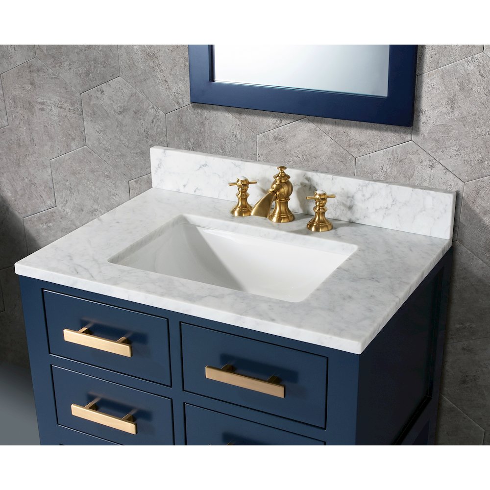 Madalyn 30 In. Single Sink Carrara White Marble Countertop Bath Vanity