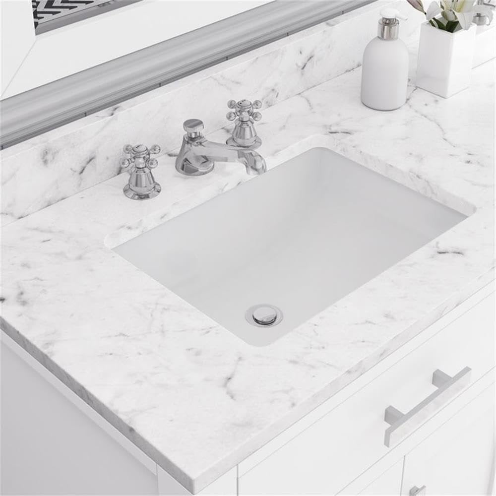Madison 72 In. Double Sink Carrara White Marble Countertop Bath Vanity