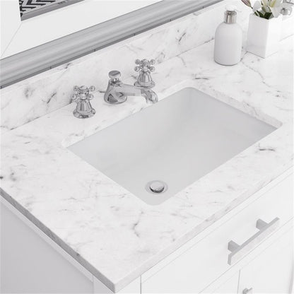 Madison 72 In. Double Sink Carrara White Marble Countertop Bath Vanity
