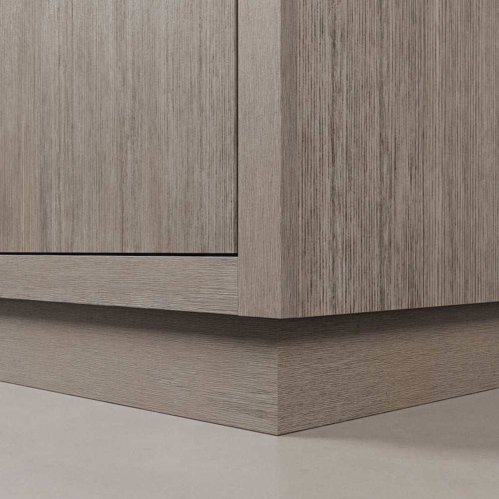 Hugo 72 In. Double Sink Carrara White Marble Countertop Bath Vanity in Grey Oak