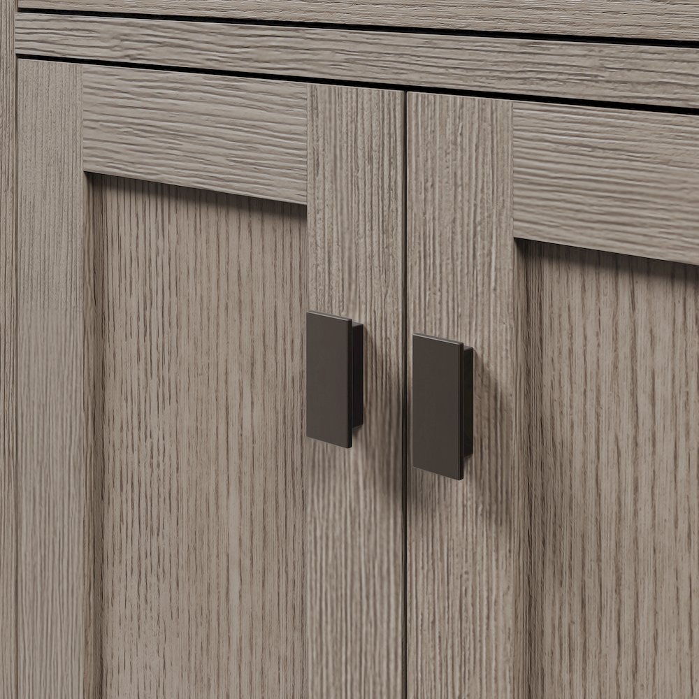 24 In. Single Sink Carrara White Marble Countertop Bath Vanity In Grey Oak