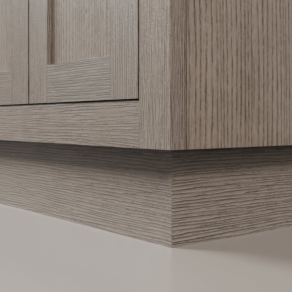 24 In. Single Sink Carrara White Marble Countertop Bath Vanity In Grey Oak