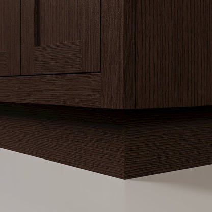 30 In. Single Sink Carrara White Marble Countertop Bath Vanity In Brown Oak