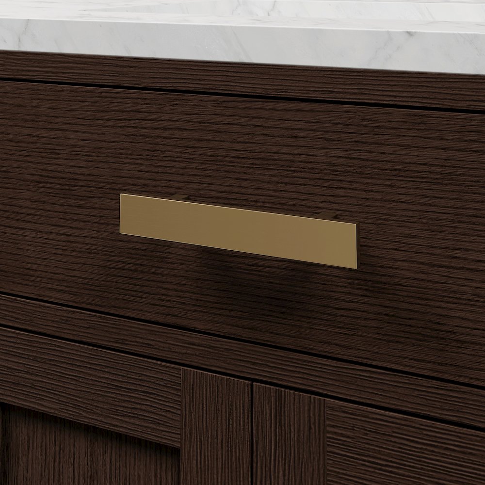 72 In. Double Sink Carrara White Marble Countertop Bath Vanity In Brown Oak