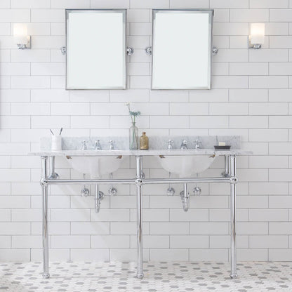 60 In. W. Double Wash Stand and P-Trap in Chrome Finish